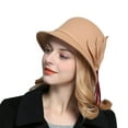 thumbnail image 6 of OPOLSKI Women Hat Eye-catching British Style Faux Wool Vintage Felt Bowler Women Hat for Autumn, 6 of 8
