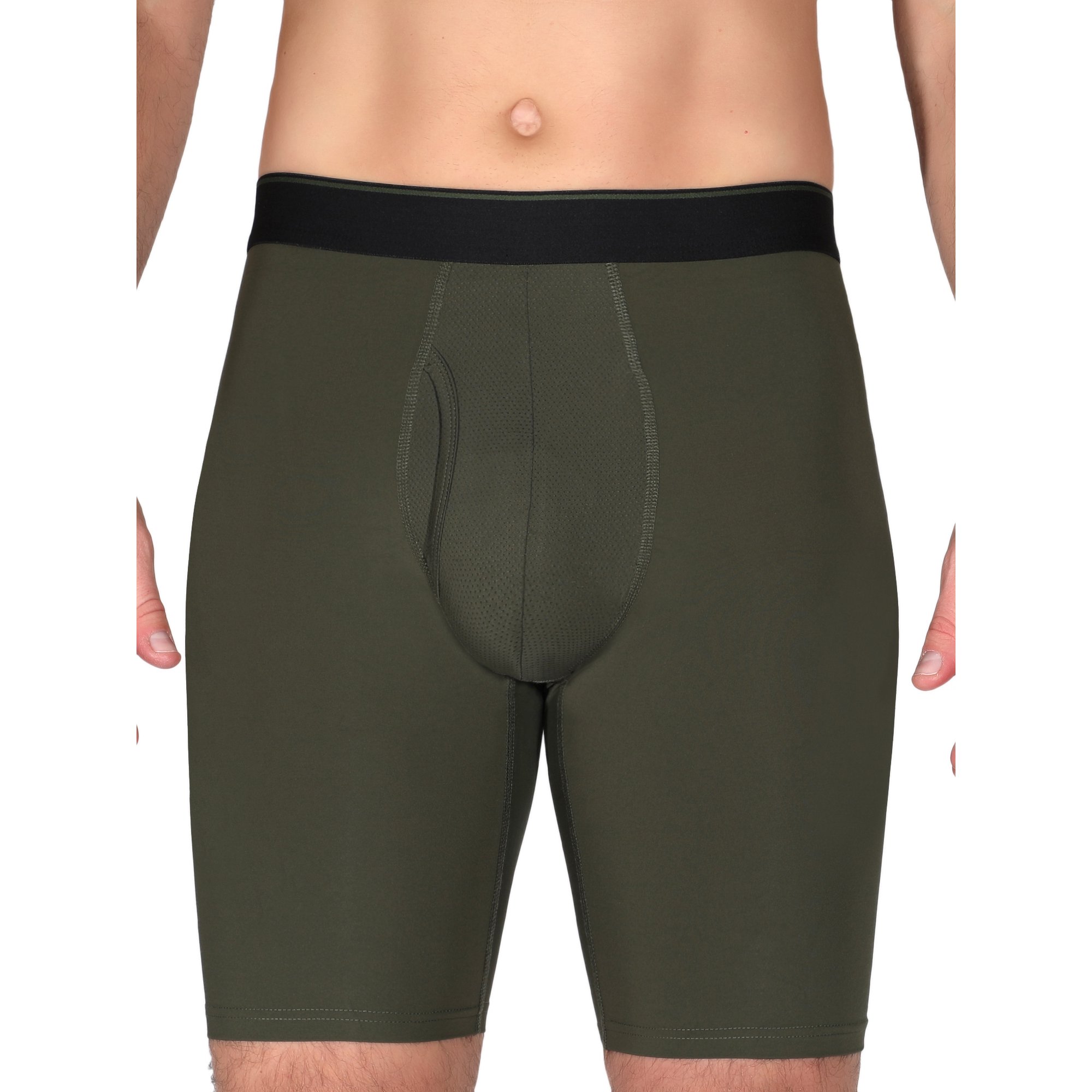 Athletic Works Men's Long Leg Boxer Briefs Underwear, 3 Pack
