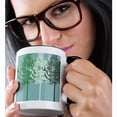 thumbnail image 2 of 3drose, Green and White Trees, 11oz Two-tone Black Mug, 2 of 6