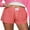 Red, variant on Womens Plaid Shorts Button Contrast Color Elastic Waist Lounge Shorts