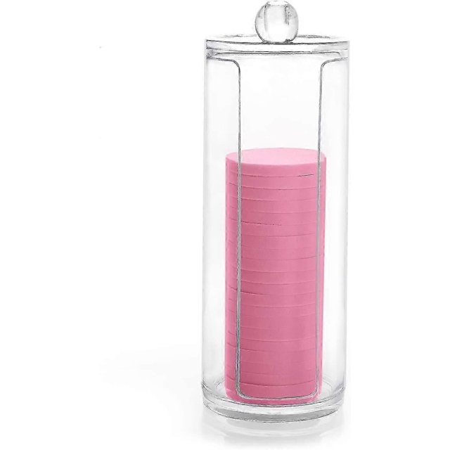Acrylic Makeup Organizer Round Cosmetic Storage Cotton Pad Dispenser Container Holder Organizer