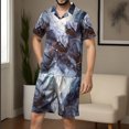 thumbnail image 2 of Pantalones Casuales para Hombre, Blusa de Manga Corta con Impresión de Botón de Giro Y Conjunto de Pantalones Hechos de Poliéster para el Uso Diario de Verano, Blusa de Manga Corta, 2 of 5