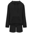 thumbnail image 4 of Dyegold Sweatsuits For Women Set 2 Piece Outfit Fall Fashion Long Sleeve Quarter Zip Pullover Tops Short Lounge Short Set, 4 of 8
