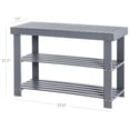 thumbnail image 4 of SONGMICS Banc de Rangement pour Chaussures en Bambou à 3 Niveaux pour Entrée, Gris, 4 of 7