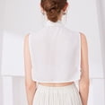 thumbnail image 4 of Lady's Detachable False Collar Half Shirt Blouse Pointed Lapel Fake Collar Dickey Collar White, 4 of 7