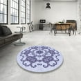 thumbnail image 4 of Ahgly Company Machine Washable Indoor Rectangle Transitional Lavender Blue Area Rugs, 5' x 7', 4 of 7
