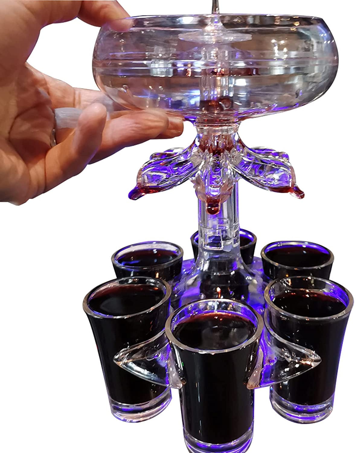 6 Shot Glass Dispenser And Holder Liquor Dispenser Cocktail Home Party Tools US 