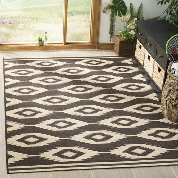 SAFAVIEH Linden Celandine Geometric Area Rug, Cream/Brown, 4' x 6'