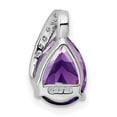 thumbnail image 4 of Sterling Silver Rhodium Pear Amethyst Chain Slide, 4 of 4