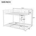 thumbnail image 4 of Euroco Metal Full Size Bunk Bed Low Profile Bunk with Ladder for Kids Teens, Space-Saving Steel for Limited Room, White, 4 of 11