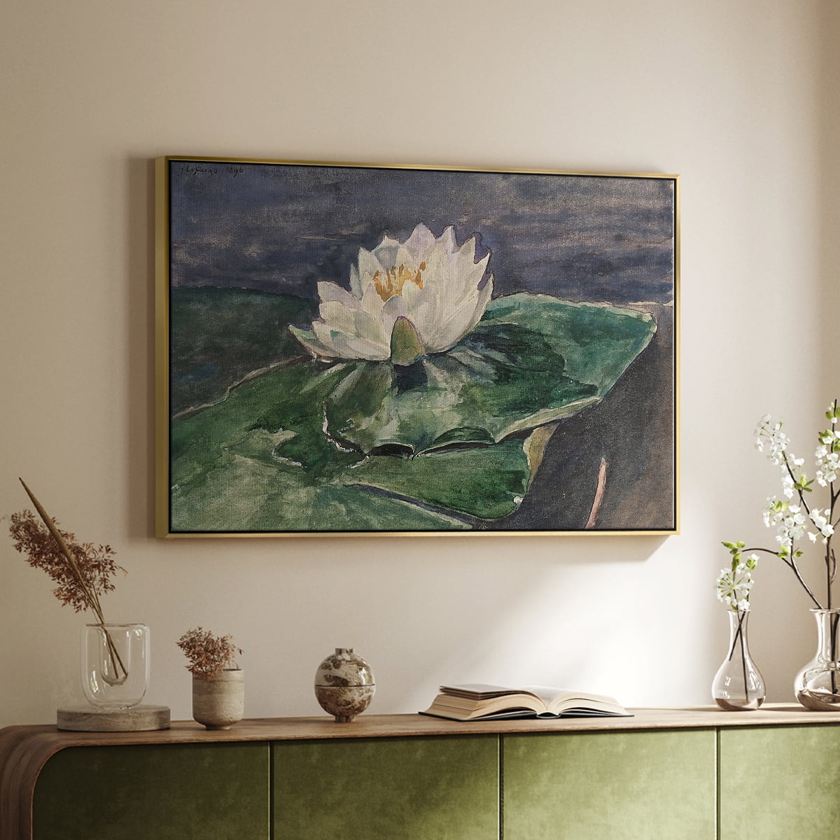 Vintage Botanical Print-LX By Wexford Home Framed in Gold Wood Gallery Wrapped Canvas 17 in. x 25 in.