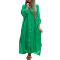 thumbnail image 1 of UKAP Robe Longue Décontractée pour Femmes Manches Courtes Sexy Vacances Maxi Robes Vert 2TG, 1 of 2