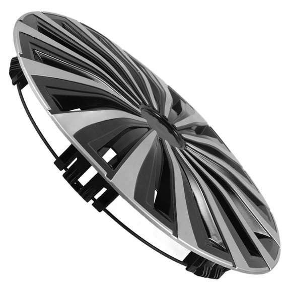 FESTFENDS 1Pcs Round Silver Black Automotive Wheel Hub Caps for Everyday Use 12 Inch