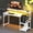White, variant on Casacomoda 48 Inch Computer Desk with Monitor Stand & LED Lights, Home Office Desk with Adjustable Printer Shelf & CPU Stand, Black Carbon