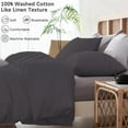 thumbnail image 5 of 1 Pcs Duvet Cover 100% Egyptian Cotton 1000 Thread Count with Zipper Closure & Corner Ties - Full/Queen Size (90" x 90") Inch, Dark Grey Solid, 5 of 5