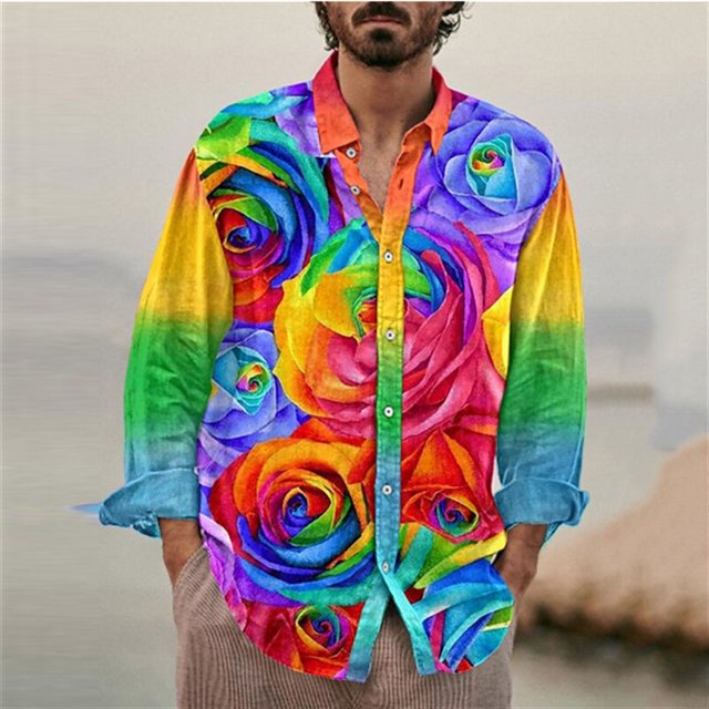 Camisa para hombre, estilo hawaiano, luminosa, con estampado HD, informal, a la moda, deportiva, multiestilo, novedad de 2024, talla grande para hombre