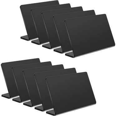 Mini Chalkboard Signs for Food, 10 Pack Small Acrylic Chalk Signs for Party, Black