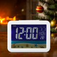 thumbnail image 2 of LCD Large Color Screen Alarm Clock Electronic Desk Home Decoration for Bedroom Use (White ), 2 of 8