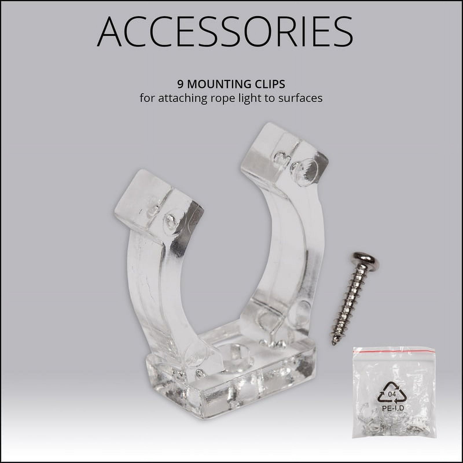 18 ft. Clear Rope Light Kit, 216 Incandescent Lights, Ready-to-Install, Mounting Clips Included