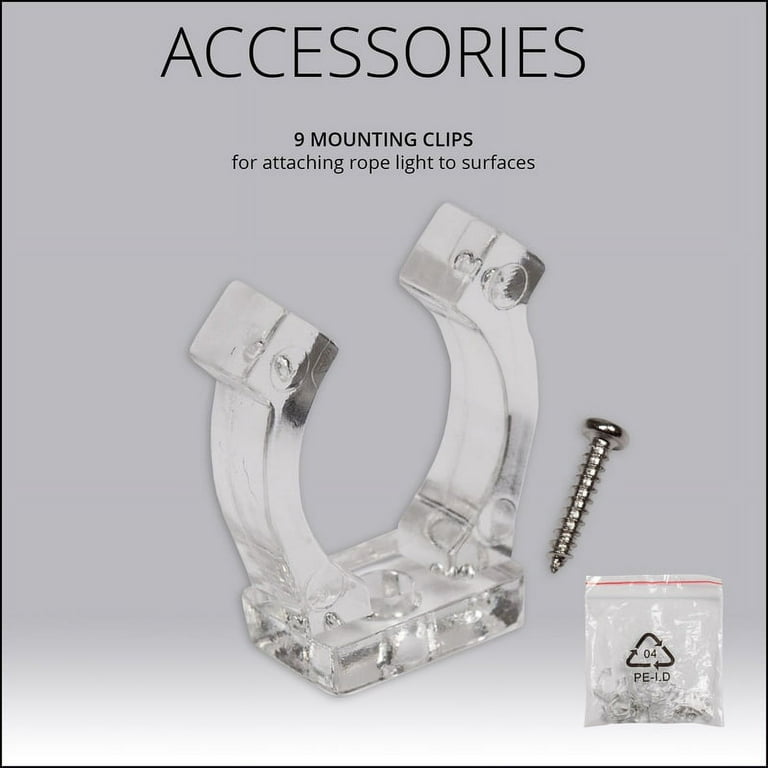 Rope Light 2Wire 3Wire, 13mm (1/2), Mounting Clips, 100, 40 OFF