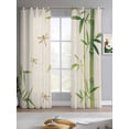 thumbnail image 2 of Green Botanical Sheer Curtains 84 Inch Length 2 Panels Set for Living Room/Bedroom, Farmhouse Dragonfly Kitchen Curtains with Grommet Semi-Sheer Curtains Drapes Voile Window Treatments 42"x84"x2, 2 of 7