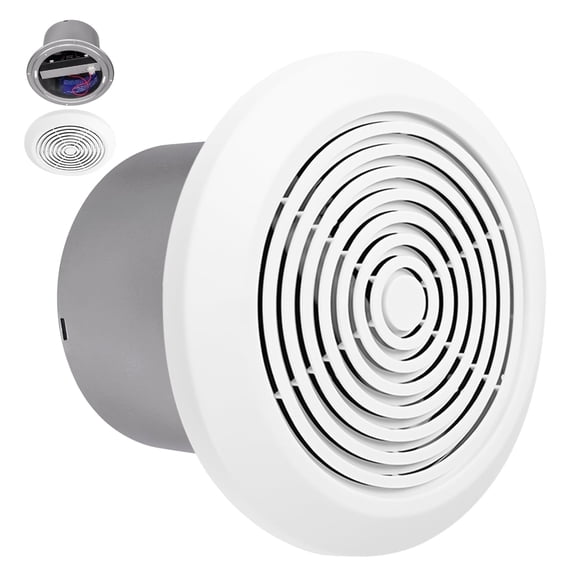Bathroom Exhaust Fan, V2262-50 Ceiling Exhaust Fan 7" 50 CFM Bathroom Ceiling Fan, for 8 inch Diameter Rough-in Opening,Compatible Ducting Accessories - P7.19 Series Hard Duct or VC0292 Flex Duct