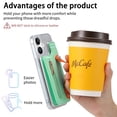thumbnail image 6 of for iPhone 16 Plus Back Wallet Case with Card Holder Zipper Pocket, Wristband Flip Kickstand, RFID Blocking Secure Hand Grip PU Leather Shockproof Clear Phone Cover for iPhone 16 Plus, Mint, 6 of 10