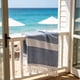 thumbnail image 4 of Toalla de playa de algodón multicolor con patrones geométricos de diamante jacquard, ligera, resistente a la arena, con flecos en los extremos, 180x100 cm, adecuada para piscina, viajes, gimnasio., 4 of 6