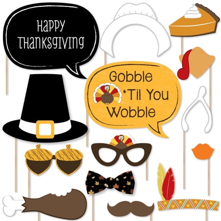 Give Thanks - Thanksgiving Party Photo Booth Props Kit ...