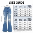 thumbnail image 4 of FEDPOP Baggy Jeans for Girls Wide Leg Ripped High Elastic Waisted Denim Pants Cute Summer Trousers Y2K Streetwear 7-14Y, 4 of 8