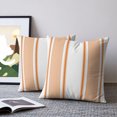 thumbnail image 2 of Pillow Covers 18x18 Set of 2, Burnt Orange Striped Throw Pillow Covers Decorative Couch Cushion Cover, Farmhouse Thin Vertical Stripes Microfiber Soft Square Pillowcases for Bedroom Living Room Sofa, 2 of 9