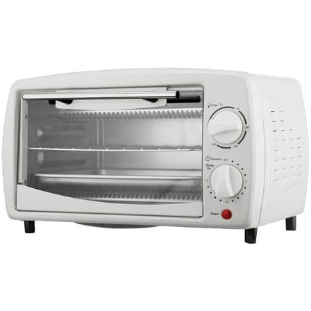 Brentwood TS-345W Stainless Steel 4 Slice Toaster Oven, White