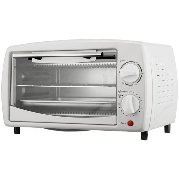 Brentwood TS-345W Stainless Steel 4 Slice Toaster Oven, White
