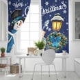 thumbnail image 5 of Fsddascl Navy Blue Snowman Christmas Blackout Curtains for Bedroom/Living Room, Thermal Insulated Kitchen Curtains, Xmas Gifts Wreath Snowflake Grommet Darkening Window Treatment Drapes 52"x84"x2, 5 of 6