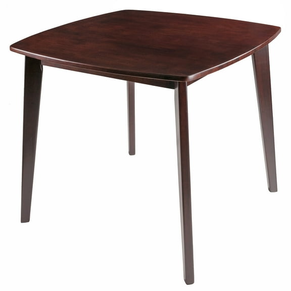 Contemporary Home Living 34" Walnut Wood Square Dining Table with Tapered Legs
