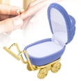 thumbnail image 2 of M Buder Baby Carriage Jewelry Box Personalized Ring Gift Organizer Earrings Necklace Packaging Case, Blue, 3.15 x 1.53 x 2.44 inches, Perfect for Birthdays and Anniversaries, 2 of 9