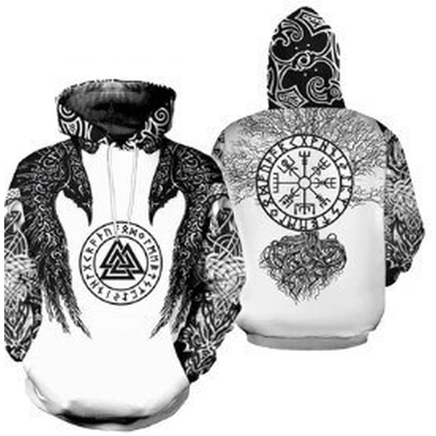 Viking Warrior Cosplay disfraz tatuaje nuevo pulóver chándal Casual colorido estampado 3D cremallera/Sudadera con capucha/sudadera/chaqueta/Unisex04L Deng Xun unisex