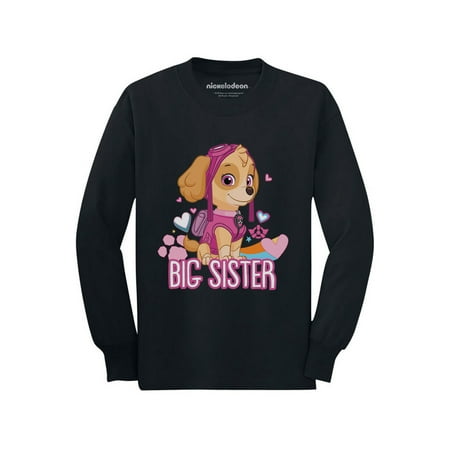 

Big Sister Shirt Official Paw Patrol Skye Toddler Kids Girls Long Sleeve Shirt 2T Black