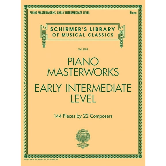 Piano Masterworks - Early Intermediate Level: Schirmer's Library of Musical Classics Volume 2109, (Paperback)
