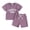 Purple, variant on Bagilaanoe 2pcs Toddler Baby Girl Shorts Set Short Sleeve Letter Print T Shirt Tops + Shorts 6M 12M 18M 24M 3T Kids Casual Summer Clothes