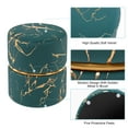 thumbnail image 4 of Duhome Round Ottoman Footstools Velvet Vanity Stool Furry Makeup Stool for Bedroom Living Room Decorative Padded Small Bench, Atrovirens and Gold, 4 of 8