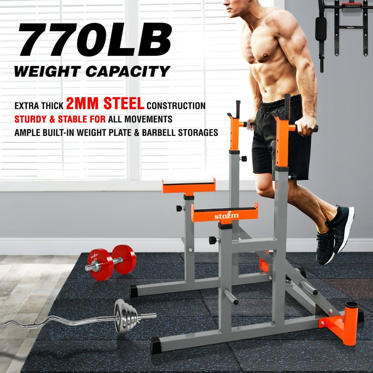 Taurus adjustable width online squat and barbell rack