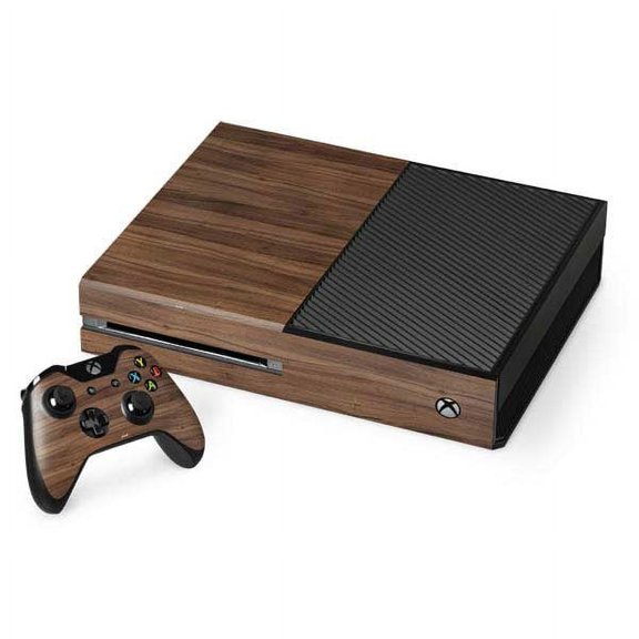 Skinit Wood Natural Walnut Wood Xbox One Console and Controller Bundle Skin