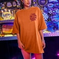 thumbnail image 2 of Ichuanyi Women Oversized T-Shirts Slogan Graphic Drop Shoulder O-Neck Short Sleeve Tees Blouse Plus Size Loose Pullover Tops, 2 of 9