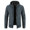 thumbnail image 2 of Herrnalise Men's Winter Hooded Sweater Coat Casual Loose Zipper Double Pockets Plush Thickened Sweater Coat Sweater Cardigan Long Sleeve Hooded Casual Coat/Jacket Navy, 2 of 9