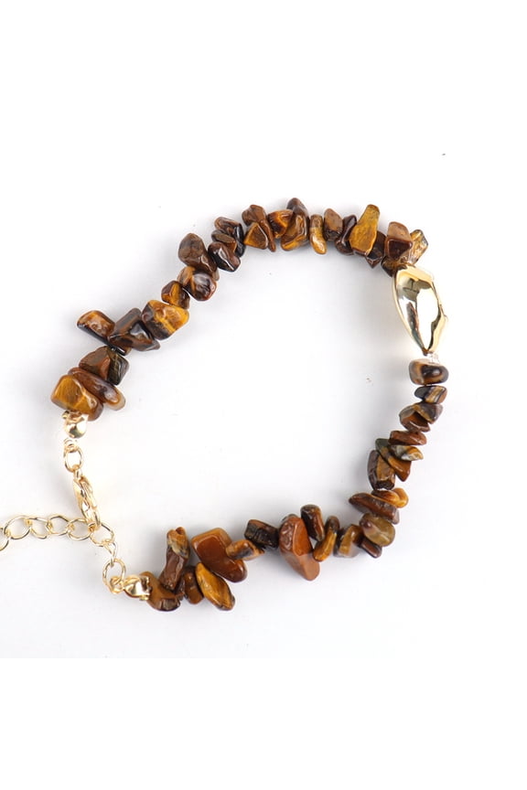 Nvzi Handmade Beaded Bracelet, Suitable for Men and Women, Natural Stone Conch Shell Gold Bracelet, Ocean Style Handmade Stone Bracelet Adjustable (Brown)