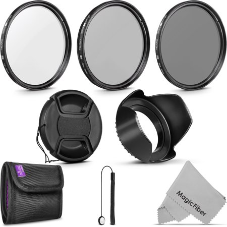 55MM Altura Photo UV CPL ND4 Professional Lens Filter Kit and Accessory Set