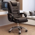 thumbnail image 2 of Executive Leather Office Chair Ergonomic Floor Modern Relaxing Design Armchairs Mobile Metal Chaise De Bureau Office Furniture My Lux Decor Round, 2 of 18
