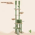 thumbnail image 6 of Demi Bonn Adjustable Height(85-112 in) Cat Tree Tower Floor to Ceiling with 7 Tiers Cat Climbing Activity Center, Cozy Hammocks, 5 Platforms for Indoor Cats, Green, 6 of 7