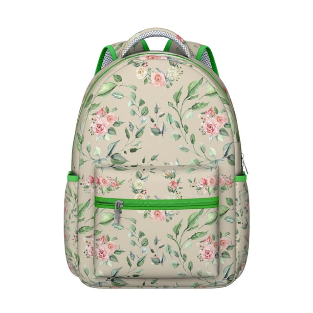 Botanical Garden Print Students Backpack Lightweight and Wear-Resistant School Backpack with Rustic Farmhouse Floral Pattern for Student and Student